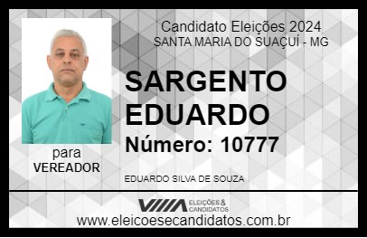 Candidato SARGENTO EDUARDO 2024 - SANTA MARIA DO SUAÇUÍ - Eleições