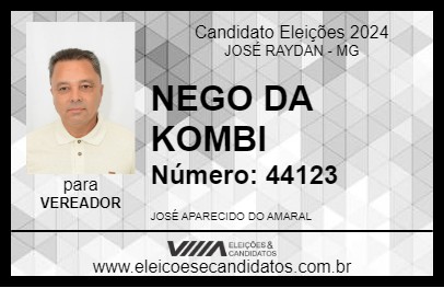 Candidato NEGO DA KOMBI 2024 - JOSÉ RAYDAN - Eleições