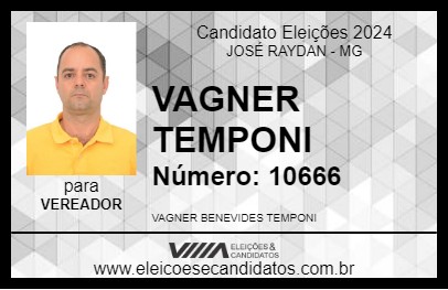 Candidato VAGNER TEMPONI 2024 - JOSÉ RAYDAN - Eleições