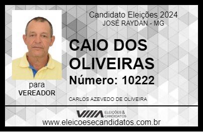 Candidato CAIO DOS OLIVEIRAS 2024 - JOSÉ RAYDAN - Eleições