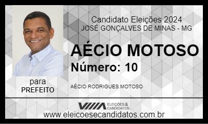 Candidato AÉCIO MOTOSO 2024 - JOSÉ GONÇALVES DE MINAS - Eleições