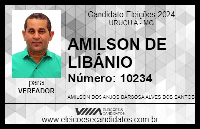 Candidato AMILSON DE LIBÂNIO 2024 - URUCUIA - Eleições