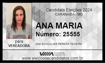 Candidato ANA MARIA 2024 - CARANAÍBA - Eleições