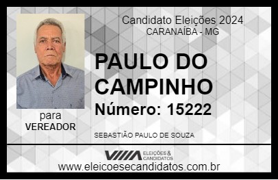 Candidato PAULO DO CAMPINHO 2024 - CARANAÍBA - Eleições