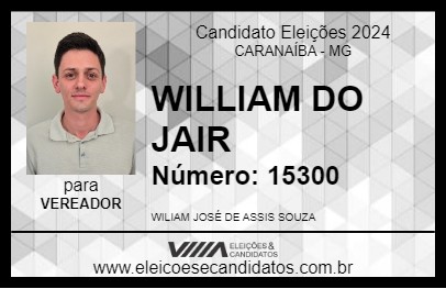 Candidato WILLIAM DO JAIR 2024 - CARANAÍBA - Eleições