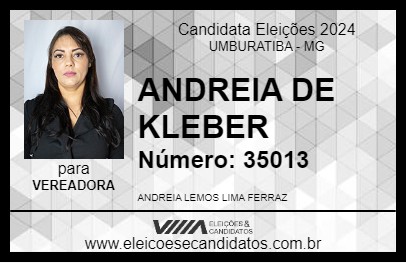 Candidato ANDREIA DE KLEBER 2024 - UMBURATIBA - Eleições