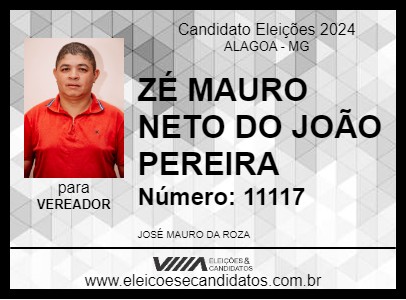 Candidato ZÉ MAURO NETO DO JOÃO PEREIRA 2024 - ALAGOA - Eleições