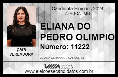 Candidato ELIANA DO PEDRO OLIMPIO 2024 - ALAGOA - Eleições