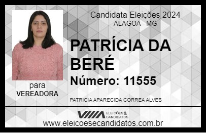 Candidato PATRÍCIA DA BERÉ 2024 - ALAGOA - Eleições