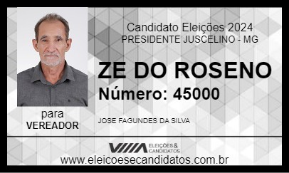 Candidato ZE DO ROSENO 2024 - PRESIDENTE JUSCELINO - Eleições