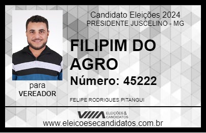 Candidato FILIPIM DO AGRO 2024 - PRESIDENTE JUSCELINO - Eleições