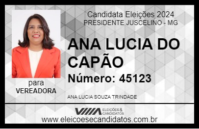 Candidato ANA LUCIA DO CAPÃO 2024 - PRESIDENTE JUSCELINO - Eleições