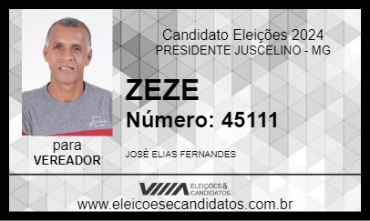 Candidato ZEZE 2024 - PRESIDENTE JUSCELINO - Eleições