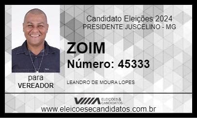 Candidato ZOIM 2024 - PRESIDENTE JUSCELINO - Eleições