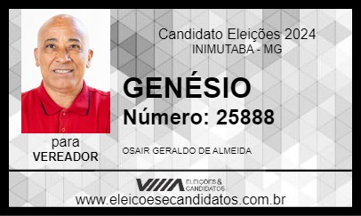 Candidato GENÉSIO 2024 - INIMUTABA - Eleições