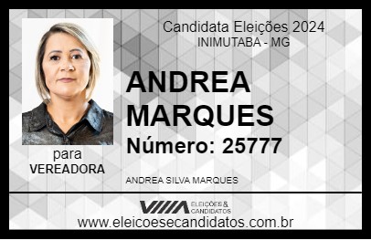 Candidato ANDREA MARQUES 2024 - INIMUTABA - Eleições