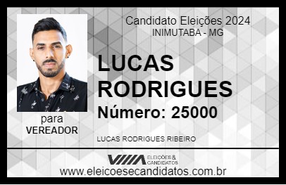 Candidato LUCAS RODRIGUES 2024 - INIMUTABA - Eleições