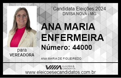 Candidato ANA MARIA ENFERMEIRA 2024 - DIVISA NOVA - Eleições