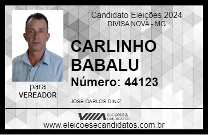 Candidato CARLINHO BABALU 2024 - DIVISA NOVA - Eleições