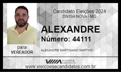 Candidato ALEXANDRE 2024 - DIVISA NOVA - Eleições