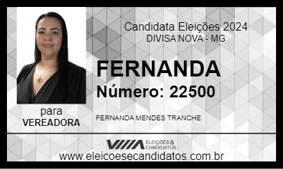 Candidato FERNANDA 2024 - DIVISA NOVA - Eleições