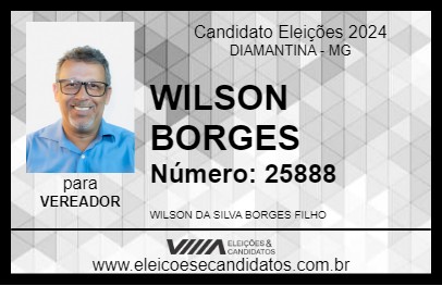 Candidato WILSON BORGES 2024 - DIAMANTINA - Eleições