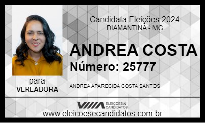 Candidato ANDREA COSTA 2024 - DIAMANTINA - Eleições