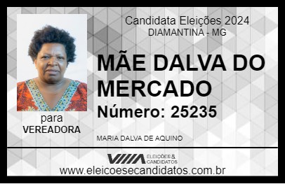 Candidato MÃE DALVA DO MERCADO 2024 - DIAMANTINA - Eleições