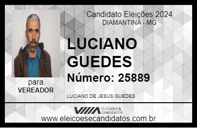 Candidato LUCIANO GUEDES 2024 - DIAMANTINA - Eleições