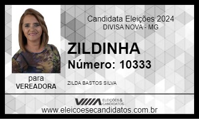 Candidato ZILDINHA 2024 - DIVISA NOVA - Eleições