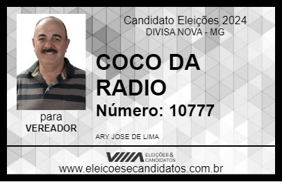 Candidato COCO DA RADIO 2024 - DIVISA NOVA - Eleições