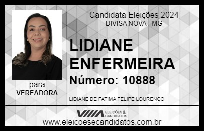 Candidato LIDIANE ENFERMEIRA 2024 - DIVISA NOVA - Eleições