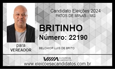 Candidato BRITINHO 2024 - PATOS DE MINAS - Eleições