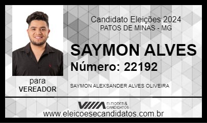 Candidato SAYMON ALVES 2024 - PATOS DE MINAS - Eleições