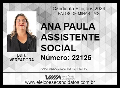 Candidato ANA PAULA ASSISTENTE SOCIAL 2024 - PATOS DE MINAS - Eleições