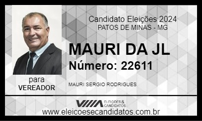 Candidato MAURI DA JL 2024 - PATOS DE MINAS - Eleições