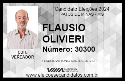 Candidato FLAUSIO OLIVIERI 2024 - PATOS DE MINAS - Eleições