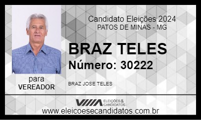 Candidato BRAZ TELES 2024 - PATOS DE MINAS - Eleições