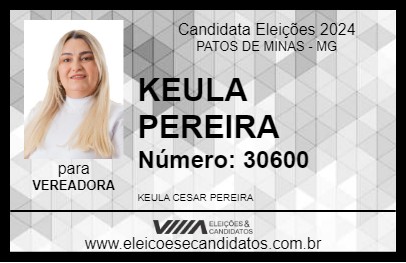 Candidato KEULA PEREIRA 2024 - PATOS DE MINAS - Eleições