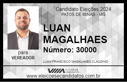 Candidato LUAN MAGALHAES 2024 - PATOS DE MINAS - Eleições