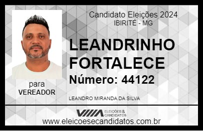 Candidato LEANDRINHO FORTALECE 2024 - IBIRITÉ - Eleições