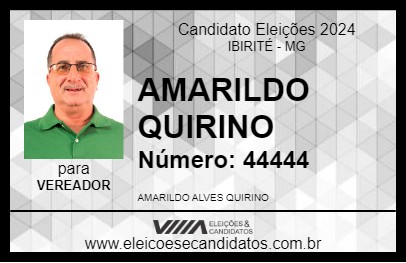 Candidato AMARILDO QUIRINO 2024 - IBIRITÉ - Eleições