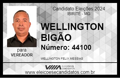 Candidato WELLINGTON BIGÃO 2024 - IBIRITÉ - Eleições