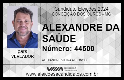 Candidato ALEXANDRE DA SAÚDE 2024 - CONCEIÇÃO DOS OUROS - Eleições