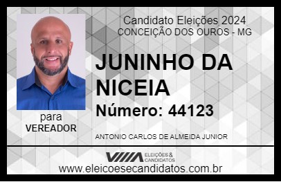 Candidato JUNINHO DA NICEIA 2024 - CONCEIÇÃO DOS OUROS - Eleições