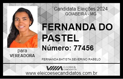 Candidato FERNANDA DO PASTEL 2024 - GOIABEIRA - Eleições