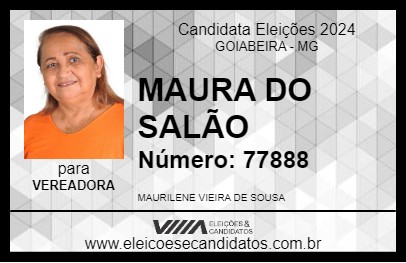 Candidato MAURA DO SALÃO 2024 - GOIABEIRA - Eleições