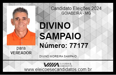 Candidato DIVINO SAMPAIO 2024 - GOIABEIRA - Eleições