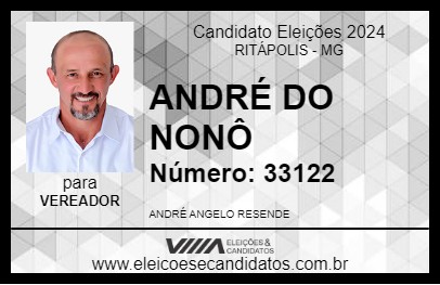 Candidato ANDRÉ DO NONÔ 2024 - RITÁPOLIS - Eleições