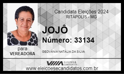 Candidato JOJÔ 2024 - RITÁPOLIS - Eleições